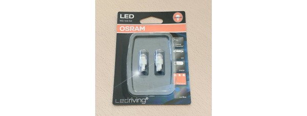 12v T10 Diodas  1W  KOMPL.OSRAM  2850BL-02B mėlyna