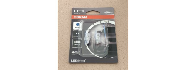12v T10 Diodas 1W  KOMPL.OSRAM2880BL-02B MĖLYN.